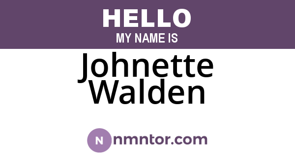 Johnette Walden
