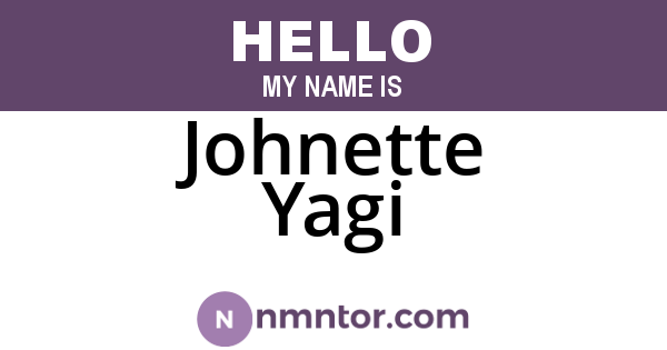 Johnette Yagi