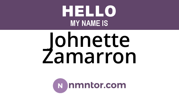 Johnette Zamarron