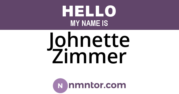 Johnette Zimmer