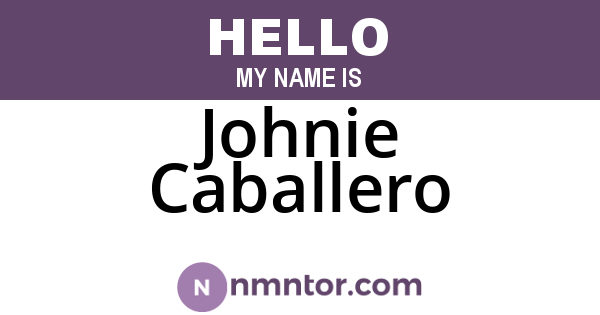 Johnie Caballero