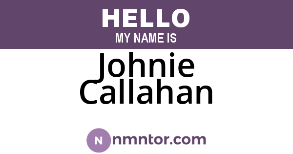 Johnie Callahan