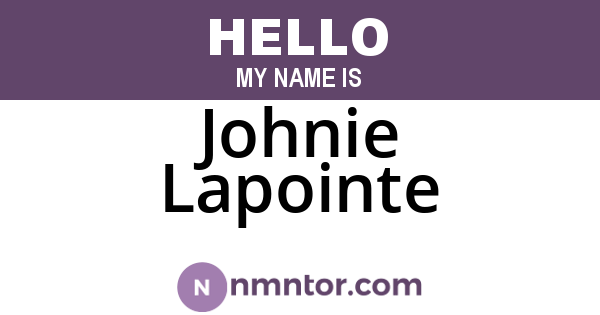 Johnie Lapointe