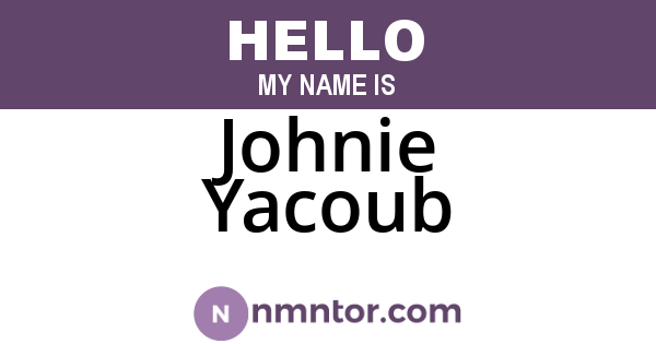 Johnie Yacoub