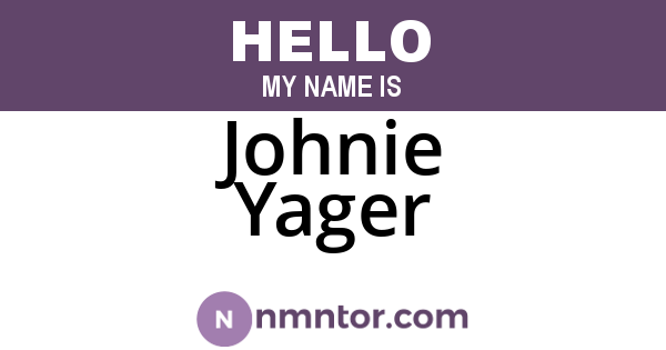 Johnie Yager