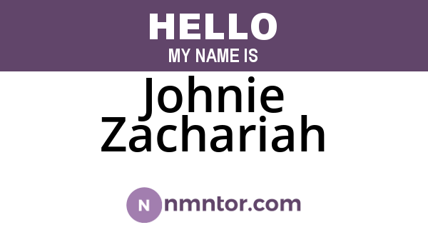 Johnie Zachariah