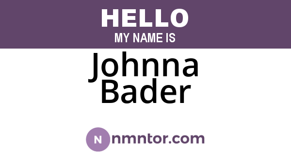 Johnna Bader