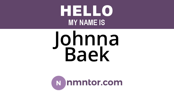 Johnna Baek