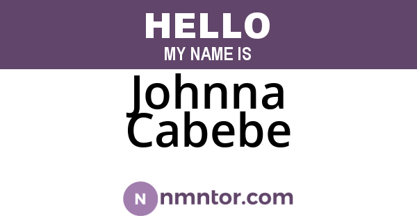 Johnna Cabebe
