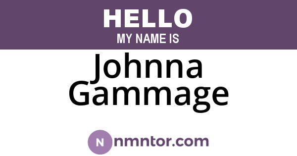 Johnna Gammage