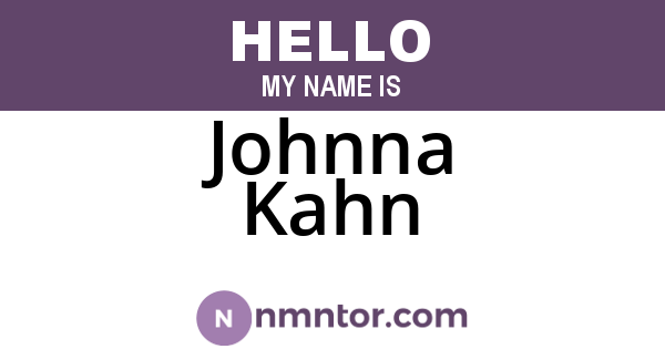Johnna Kahn