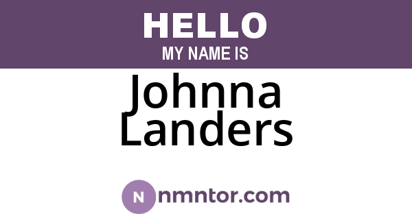 Johnna Landers