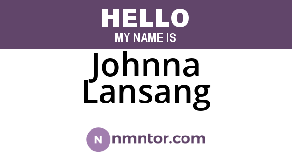 Johnna Lansang