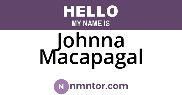 Johnna Macapagal