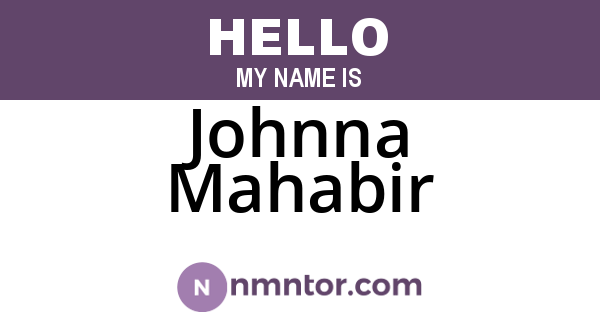Johnna Mahabir