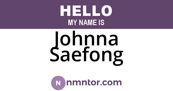 Johnna Saefong