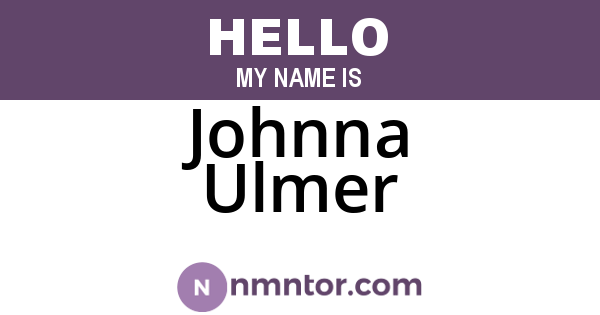 Johnna Ulmer