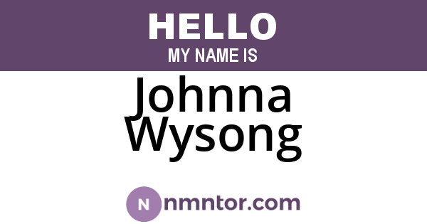 Johnna Wysong