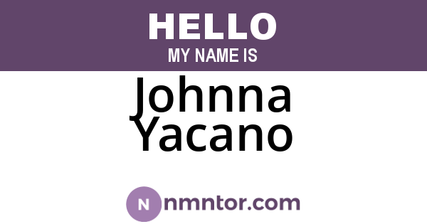Johnna Yacano