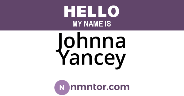Johnna Yancey