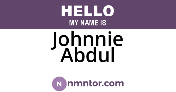 Johnnie Abdul