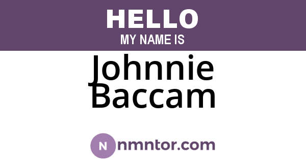 Johnnie Baccam