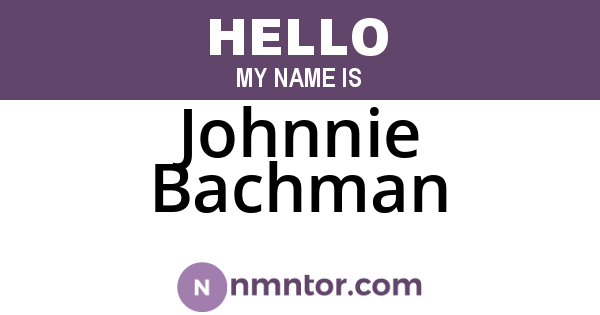Johnnie Bachman