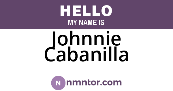 Johnnie Cabanilla