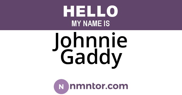 Johnnie Gaddy