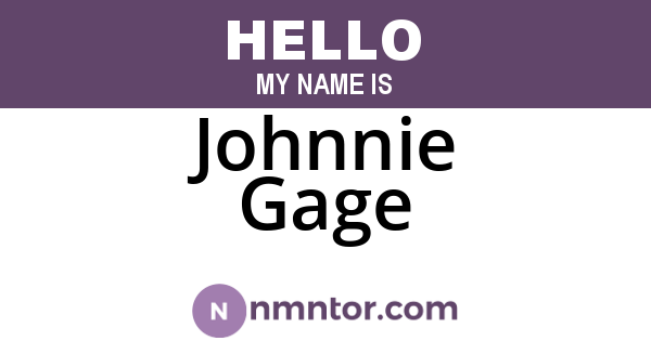 Johnnie Gage