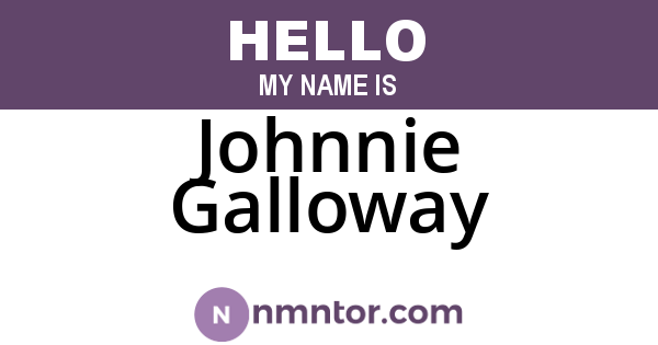 Johnnie Galloway