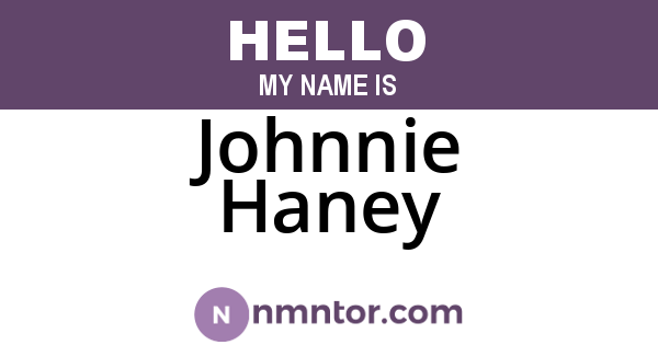 Johnnie Haney
