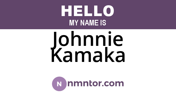 Johnnie Kamaka