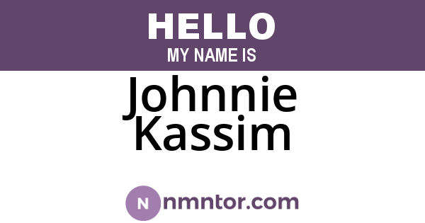 Johnnie Kassim