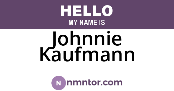Johnnie Kaufmann