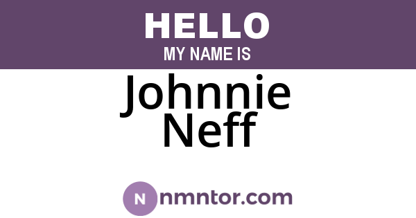 Johnnie Neff