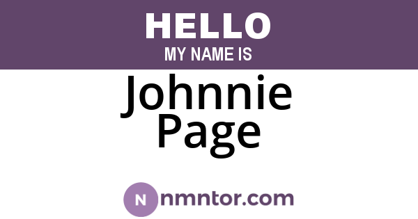 Johnnie Page