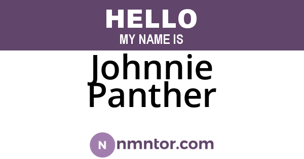 Johnnie Panther