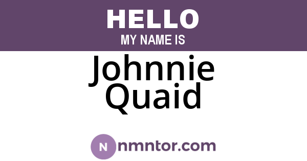 Johnnie Quaid