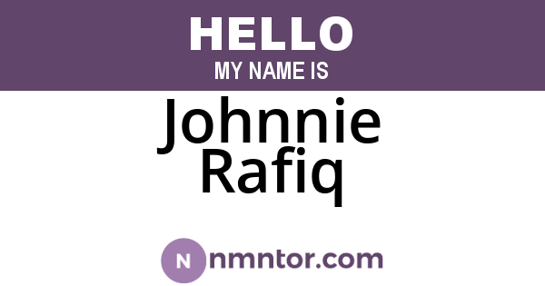 Johnnie Rafiq
