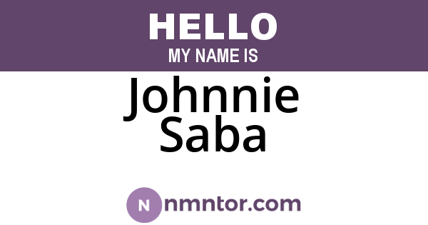 Johnnie Saba