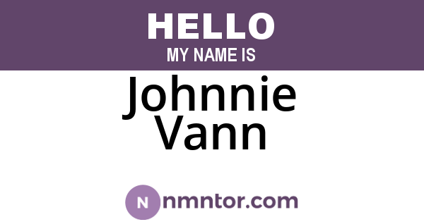 Johnnie Vann