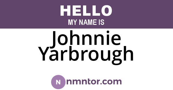 Johnnie Yarbrough