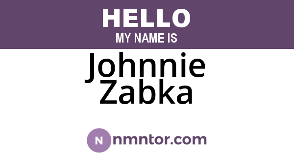 Johnnie Zabka