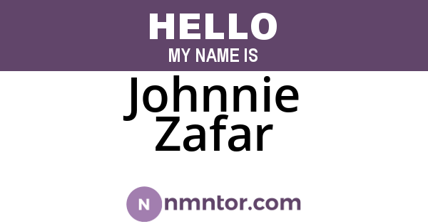 Johnnie Zafar