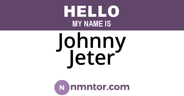 Johnny Jeter