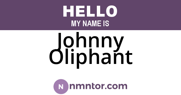 Johnny Oliphant