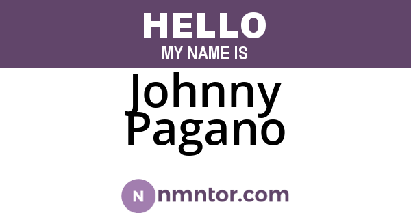 Johnny Pagano