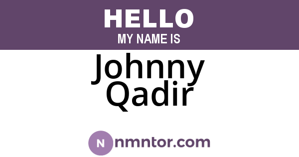 Johnny Qadir