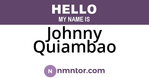 Johnny Quiambao